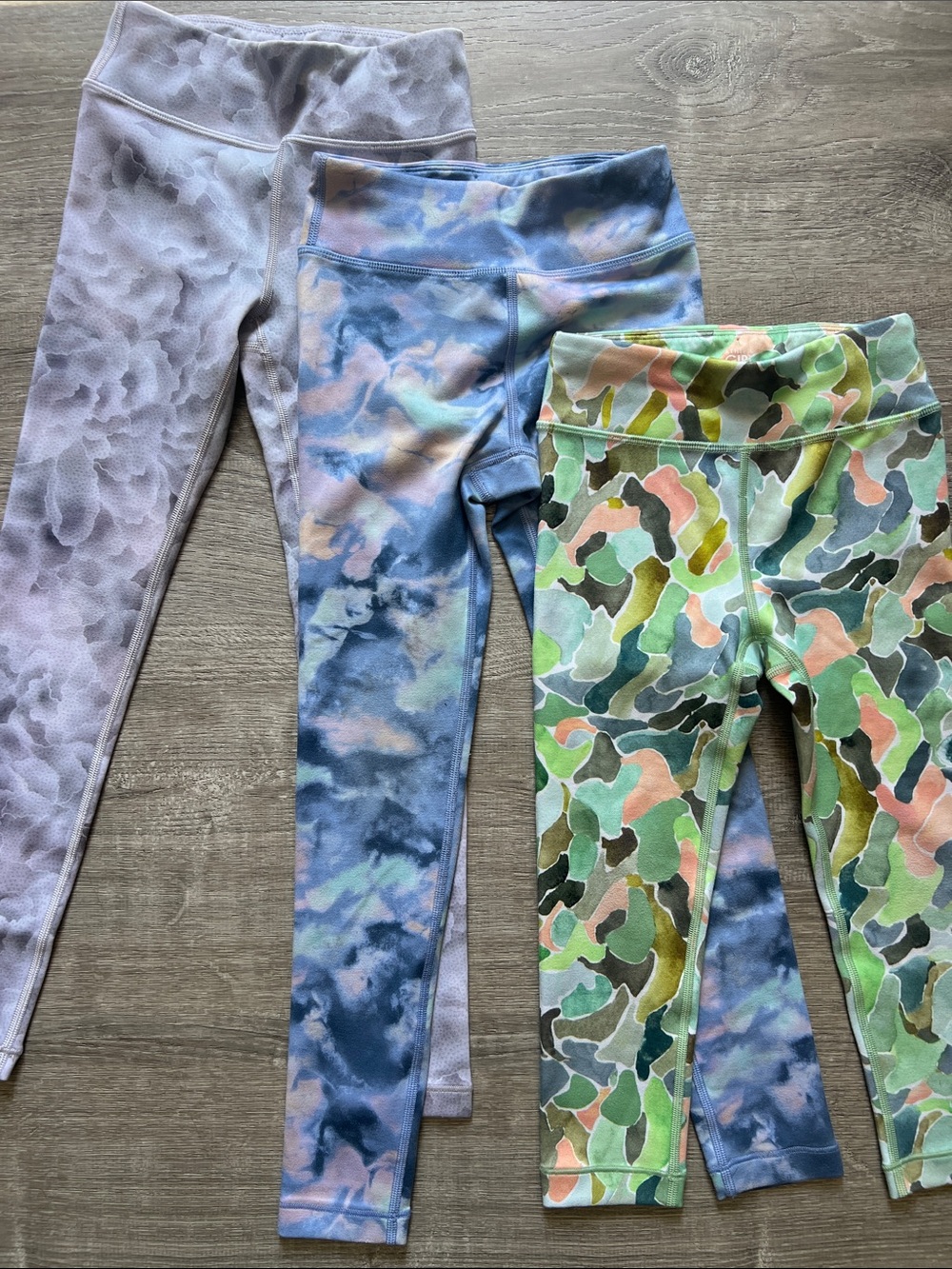 Athleta Girl High Rise Printed Chit Chat Tights Capri Leggings Bundle Lot XS 6